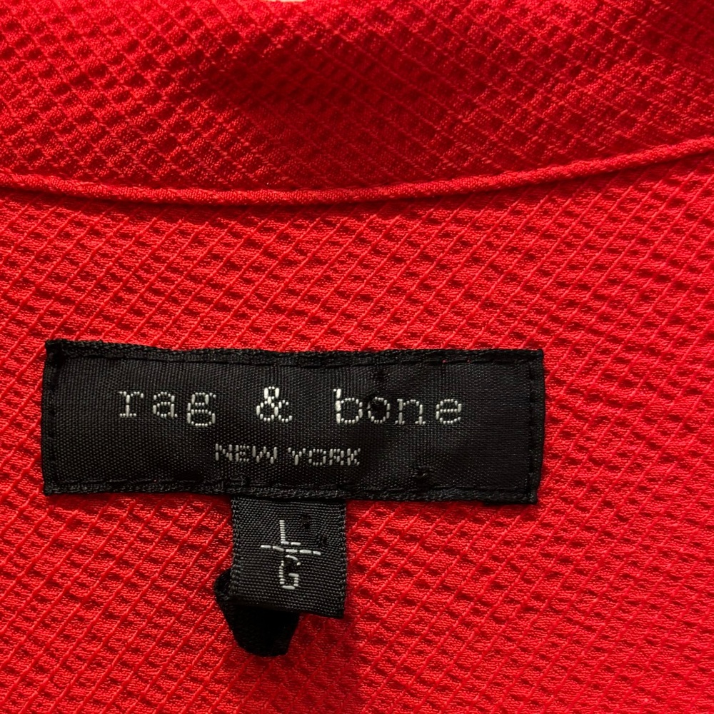 rag & bone Dean Drape Front Blouse in FIRE RED- Standout business casual ❤️Large - Picture 4 of 6